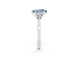 Platinum Pear Cut Aquamarine Solitaire Engagement Ring with Classic Band and Four-Prong Setting_14