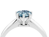 Platinum Pear Cut Aquamarine Solitaire Engagement Ring with Classic Band and Four-Prong Setting_16