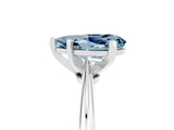Platinum Pear Cut Aquamarine Solitaire Engagement Ring with Classic Band and Four-Prong Setting_17