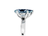 Platinum Pear Cut Aquamarine Solitaire Ring with Thin Band and Prong Setting_47