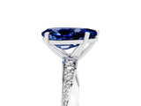 Platinum Pear Cut Blue Sapphire Engagement Ring with Side Stone Accents and Four-Prong Setting_17