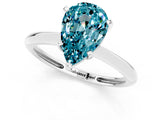 Platinum Pear Cut Blue Topaz Solitaire Engagement Ring with Classic Band and Four-Prong Setting_13