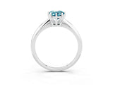 Platinum Pear Cut Blue Topaz Solitaire Engagement Ring with Classic Band and Four-Prong Setting_15