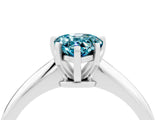 Platinum Pear Cut Blue Topaz Solitaire Engagement Ring with Classic Band and Four-Prong Setting_16