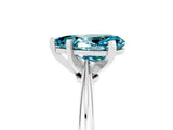 Platinum Pear Cut Blue Topaz Solitaire Engagement Ring with Classic Band and Four-Prong Setting_17