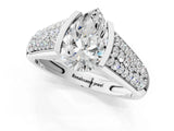 Platinum Pear Cut Cut Diamond Channel Set Pave Band with Tension Prong Setting_8