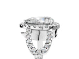 Platinum Pear Cut Cut Diamond Halo Engagement Ring with Open Split Pavé Band_18