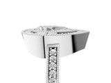 Platinum Pear Cut-Cut Diamond Halo Engagement Ring with Pave Band and Prong Setting_18