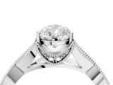 Platinum Pear Cut Cut Diamond Twisted Band with Milgrain Pave Setting and Four-Prong Setting_10