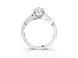 Platinum Pear Cut Cut Diamond Twisted Band with Milgrain Pave Setting and Four-Prong Setting_9