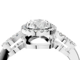 Platinum Pear Cut Cut Halo Diamond Infinity Band with Four-Prong Setting_17