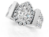 Platinum Pear Cut Cut Halo Split Shank Prong Set Ring_8