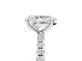 Platinum Pear Cut Diamond Brilliant Solitaire Ring with Pavé Band and Four-Prong Setting_17