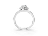 Platinum Pear Cut Diamond Double Halo Ring with Split Shank and Four-Prong Setting_10