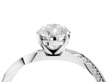 Platinum Pear Cut Diamond Engagement Ring with Side Stone Accents and Four-Prong Setting_25