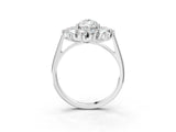 Platinum Pear Cut Diamond Floral Double Halo Engagement Ring with Prong Setting_70