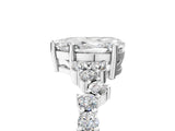 Platinum Pear Cut Diamond Scattered Round Accent Ring with Prong Setting_11