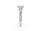 Platinum Pear Cut Diamond Side Stone Engagement Ring with Four-Prong Setting_2