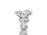 Platinum Pear Cut Diamond Side Stone Engagement Ring with Four-Prong Setting_5