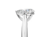 Platinum Pear Cut Diamond Solitaire Engagement Ring with Cathedral Setting and Four-Prong Mount_19