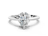 Platinum Pear Cut Diamond Solitaire Engagement Ring with Classic Band and Four-Prong Setting_31