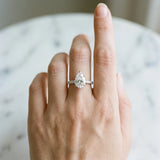 Platinum Pear Cut Diamond Solitaire Engagement Ring with Pavé Band and Four-Prong Setting_65