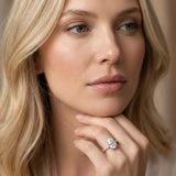 Platinum Pear Cut Diamond Solitaire Engagement Ring with Pavé Band and Four-Prong Setting_66
