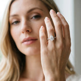 Platinum Pear Cut Diamond Solitaire Engagement Ring with Pavé Band and Four-Prong Setting_67