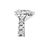 Platinum Pear Cut Diamond Solitaire Pavé Engagement Ring with Round Band and Prong Setting_7