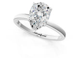 Platinum Pear Cut Diamond Solitaire Ring with Classic Band and Four-Prong Setting_8