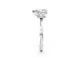 Platinum Pear Cut Diamond Solitaire Ring with Classic Band and Four-Prong Setting_9