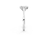 Platinum Pear Cut Diamond Solitaire Ring with Flower Prong Setting and Classic Band_10