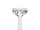 Platinum Pear Cut Diamond Solitaire Ring with Flower Prong Setting and Classic Band_13