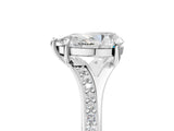 Platinum Pear Cut Diamond Solitaire Ring with Pavé Band and Prong Setting_33