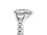 Platinum Pear Cut Diamond Solitaire Ring with Round  Pavé Band and Four-Prong Setting_63