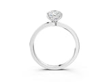 Platinum Pear Cut Diamond Solitaire Ring with Thin Band and Prong Setting_15