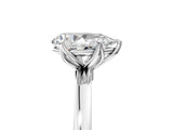 Platinum Pear Cut Diamond Solitaire Ring with Thin Band and Prong Setting_17