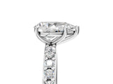 Platinum Pear Cut Diamond Solitaire with Pave Band and Four-Prong Setting 5