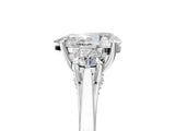 Platinum Pear Cut Diamond Three-Stone Engagement Ring with Prong Setting and Pavé Band_36
