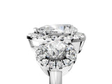 Platinum Pear Cut Diamond Three-Stone Halo Ring with Prong Setting and Pavé Accents_18