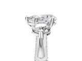 Platinum Pear Cut Diamond Three-Stone Ring with Prong Setting and Pavé Band_12