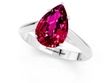 Platinum Pear Cut Garnet Solitaire Engagement Ring with Cathedral Setting and Four-Prong Mount_1