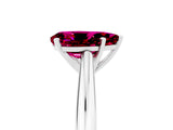 Platinum Pear Cut Garnet Solitaire Engagement Ring with Cathedral Setting and Four-Prong Mount_11