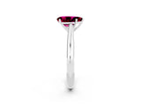 Platinum Pear Cut Garnet Solitaire Engagement Ring with Cathedral Setting and Four-Prong Mount_2
