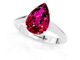 Platinum Pear Cut Garnet Solitaire Engagement Ring with Cathedral Setting and Four-Prong Mount_7