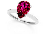 Platinum Pear Cut Garnet Solitaire Engagement Ring with Classic Band and Four-Prong Setting_25