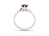 Platinum Pear Cut Garnet Solitaire Engagement Ring with Classic Band and Four-Prong Setting_27