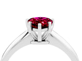 Platinum Pear Cut Garnet Solitaire Engagement Ring with Classic Band and Four-Prong Setting_28
