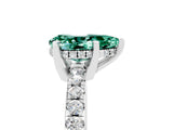 Platinum Pear Cut Green Sapphire Solitaire Ring with Round  Pavé Band and Four-Prong Setting_41