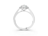Platinum Pear Cut Halo Diamond Solitaire Ring with Pear Cut Band and Four-Prong Setting_10
